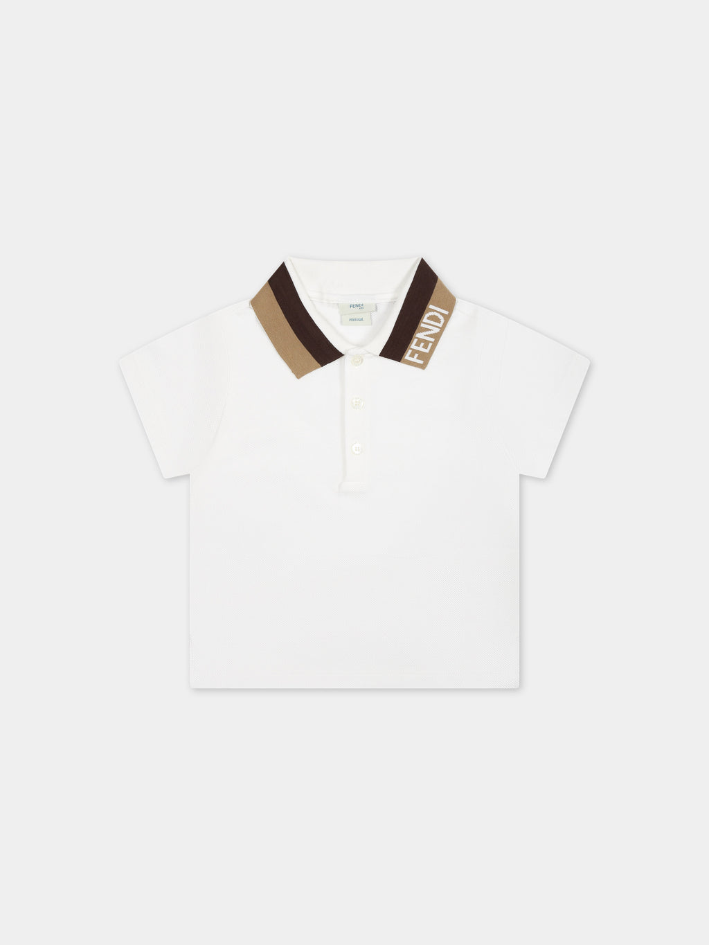 White polo shirt for baby boy with logo